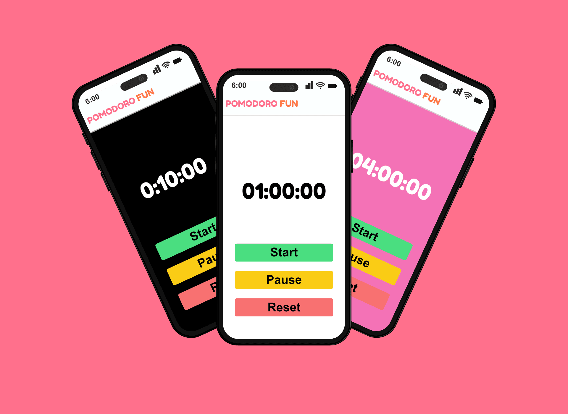 Mobile phone showing a timer